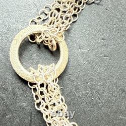 Ancien Bracelet Gourmette En Argent Massif Silver Maille chaine simple anneaux