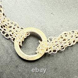 Ancien Bracelet Gourmette En Argent Massif Silver Maille chaine simple anneaux