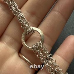 Ancien Bracelet Gourmette En Argent Massif Silver Maille chaine simple anneaux