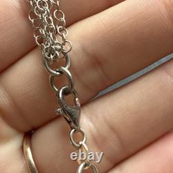 Ancien Bracelet Gourmette En Argent Massif Silver Maille chaine simple anneaux