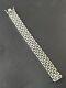 Ancien Bracelet Gourmette En Argent Massif Silver Maille Plate Tank Art Deco 41g