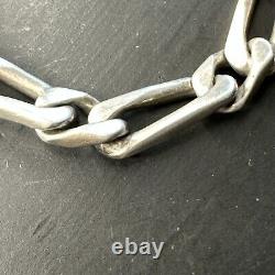 Ancien Bracelet Gourmette En Argent Massif Silver Maille tank art nouveau deco