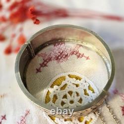 Ancien Bracelet Jonc / Bijou Ancien Xix Argent et Vermeil