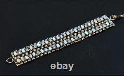 Ancien Bracelet Manchette Articulé Argent Massif Motifs Floraux sublime