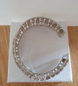 Ancien Bracelet Manchette En Argent Massif Égyptien Ankh Scarabee 44g