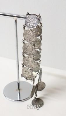 Ancien Bracelet argent russe Kopek Alexandre III 1880 XIXe siècle