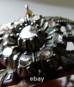 Ancien Bracelet en argent massif serti de diamants ethnique silver