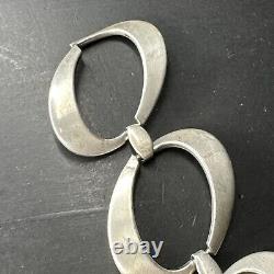 Ancien Bracelet montre mécanique Gourmette En Argent Massif Silver Maille