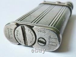 Ancien Briquet à gaz DUNHILL England en argent massif silver lighter 84 gr