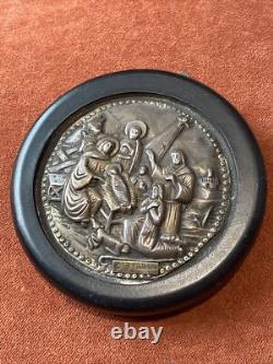 Ancien Cadre Religieux Argent Massif Jesus VILDIRIDIS