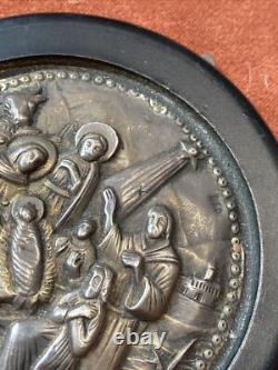 Ancien Cadre Religieux Argent Massif Jesus VILDIRIDIS