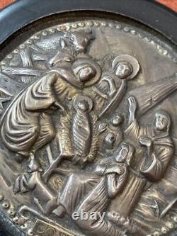 Ancien Cadre Religieux Argent Massif Jesus VILDIRIDIS