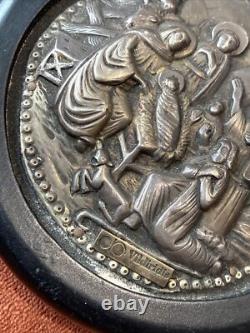 Ancien Cadre Religieux Argent Massif Jesus VILDIRIDIS