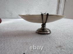 Ancien Cendrier Coquillage Argent Massif Anglais