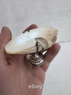 Ancien Cendrier Coquillage Argent Massif Anglais