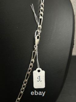 Ancien Chaîne Maille figaro Argent Massif