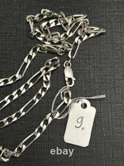 Ancien Chaîne Maille figaro Argent Massif
