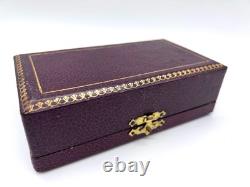 Ancien Coffret Salerons Cristal Taillé Monture Argent + Cuillères Sel Vermeil 19