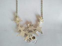 Ancien Collier Art Nouveau Argent Massif Plastron Floral 1900