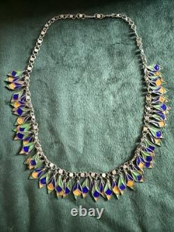 Ancien Collier Berbère Argent Massif Et Email Collier Argent Kabyle Poinçons