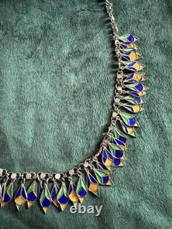 Ancien Collier Berbère Argent Massif Et Email Collier Argent Kabyle Poinçons