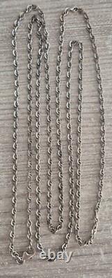 Ancien Collier Sautoir en argent massif 925 144 cm 28,8 grammes
