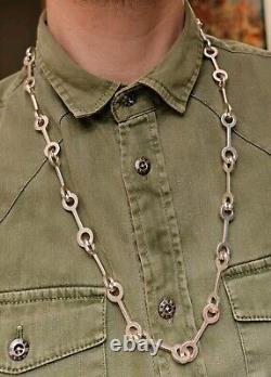 Ancien Collier orfèvre Argent Massif 100gr French Vintage Goldsmith Moderniste