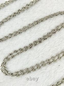 Ancien Collier/sautoir Argent Massif