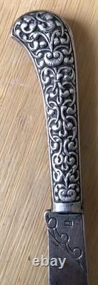 Ancien Couteau En Argent Massif Poinçon 800