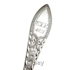 Ancien Ensemble 6 Danois Argent Massif Longueur Ciselé Cuillères à Café, I