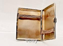Ancien Etui à cigarettes incurvé en argent massif art déco / 110gr