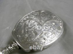 Ancien Face A Main Argent Massif Nécessaire Miroir Poudrier Étui Rouge A Levre