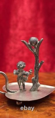 Ancien Figurine Angelot Argent Massif Sterling Silver Figure