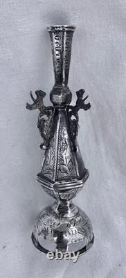 Ancien Flacon A Khol En Argent Massif Poinçonné Algérie Afrique Du Nord
