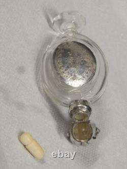 Ancien Flacon A Sel Parfum Cristal Argent Massif Bouteille Perfume Bottle