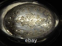 Ancien Flacon A Sel Parfum Cristal Argent Massif Bouteille Perfume Bottle