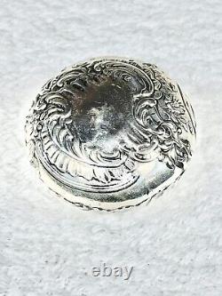 Ancien Flacon Art Nouveau Cristal Et Argent Massif