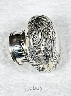 Ancien Flacon Art Nouveau Cristal Et Argent Massif