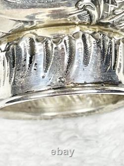 Ancien Flacon Art Nouveau Cristal Et Argent Massif