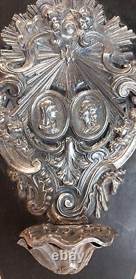 Ancien Grand Bénitier en Argent Massif Antique Silver Victorian Napoleon III