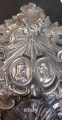 Ancien Grand Bénitier en Argent Massif Antique Silver Victorian Napoleon III