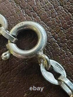 Ancien Gros Collier 46gr Sautoir Argent Massif Grain Café Chaine Silver Necklace
