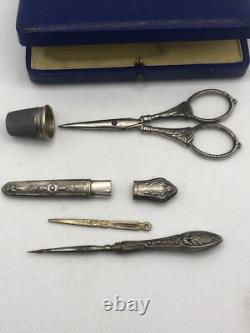 Ancien Necessaire De couture En Argent France 19th Century Vintage
