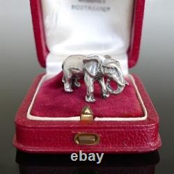 Ancien Pendentif Art Déco Eléphant Miniature Argent Massif 800 Breloque Charm