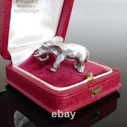 Ancien Pendentif Art Déco Eléphant Miniature Argent Massif 800 Breloque Charm