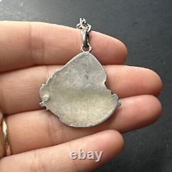 Ancien Pendentif En Argent Massif Insigne patriotique Médaille Canon de 75