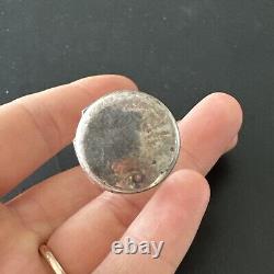 Ancien Petit Flacon à sels cristal taillé XIXème Argent Massif 1930 Art Nouveau