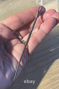 Ancien Pic à Cheveux ou à Vêtements Romain, Argent Massif, I-IVème ap JC