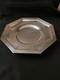 Ancien Plat Octogonal Art Deco Sur Pied Argent Massif 19eme