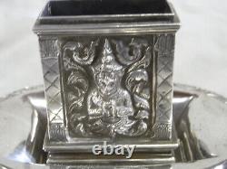 Ancien Porte Allumette Reliquaire Bouddha Shiva Deesse Argent Massif Silver